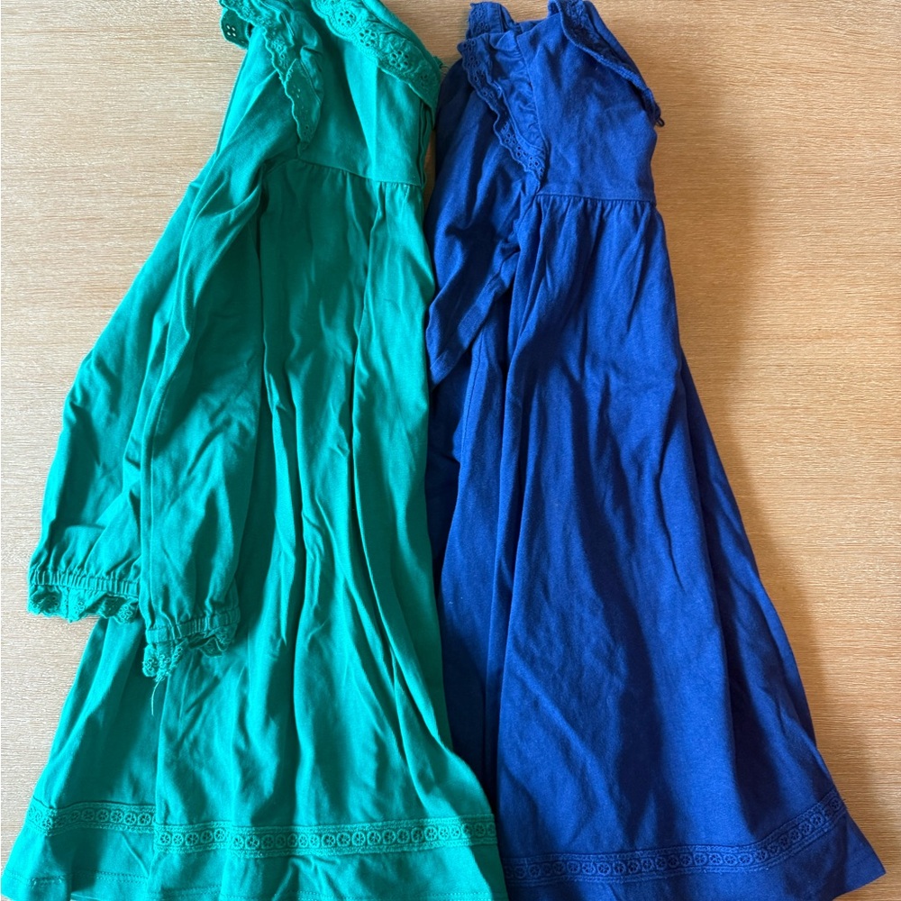 Mini Boden Green and Blue Casual Kids Dresses